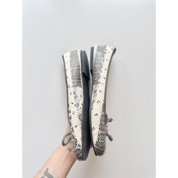 PRETTY BALLERINAS Rosario Sand Snake Embossed Leather Ballet Flats, Size 42 - Picture 11 of 14